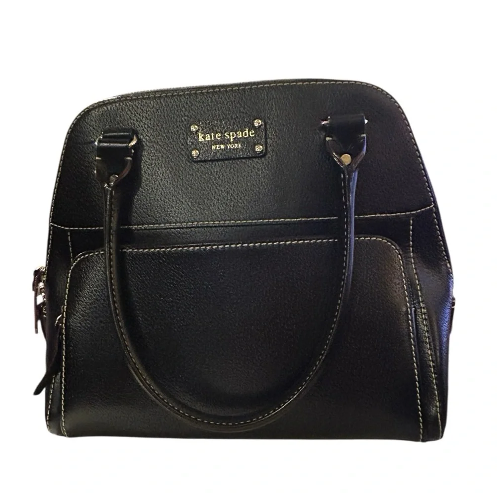 Kate Spade New York Wellesley Maeda Black Pebbled Leather Satchel NWOT